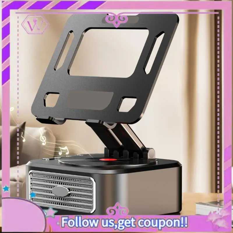 Stereo Sound Enhanced Foldable Desk Tablet Stand Holder With Wireless Bluetooth Speaker, USB Connectivity