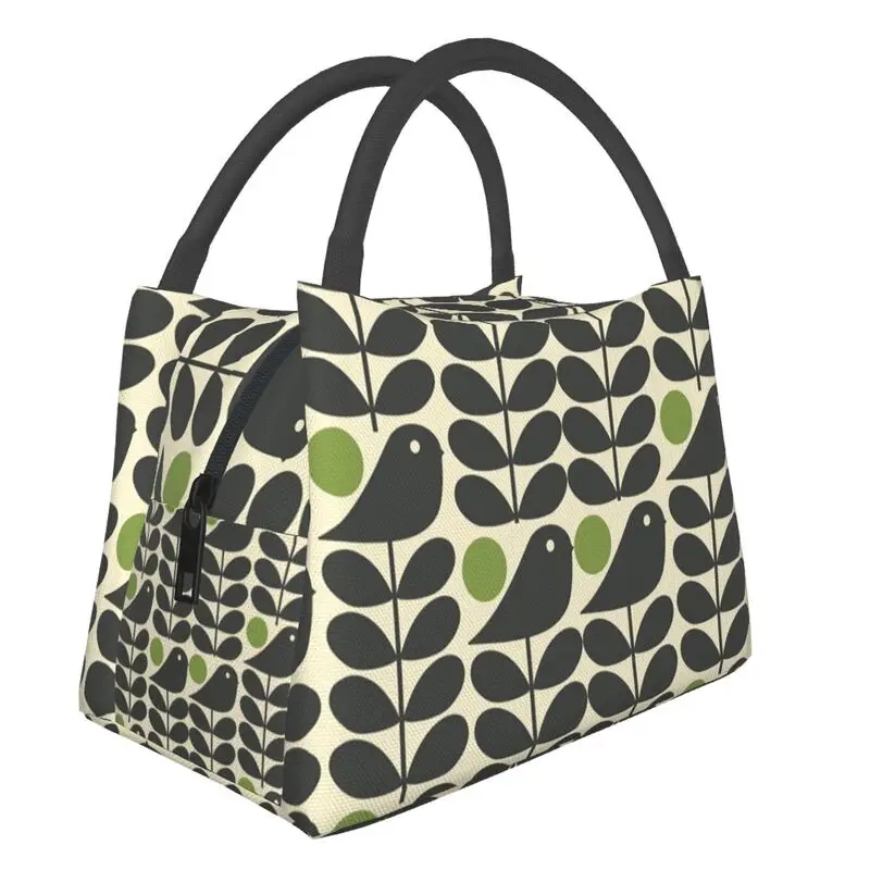 Orla Kiely Multistem Birds Insulated Lunch Bags for Outdoor Picnic Scandinavian Flower Waterproof Cooler Thermal Lunch Box Women