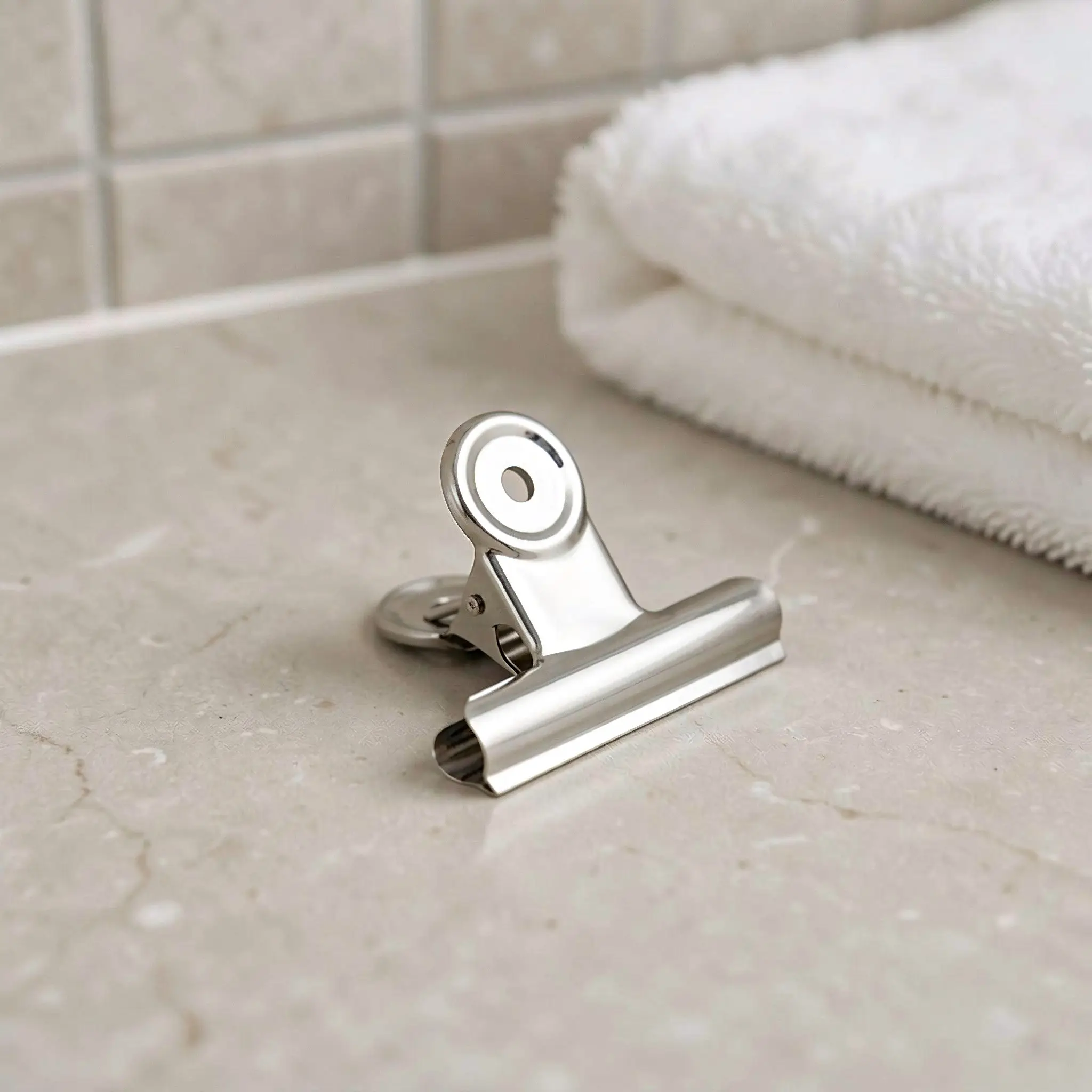 10Pcs Spring Binder Metal Clips Bulldog Clamp Hooks Elastic Clamping Clips for Photos Papers Office Bathroom Balcony Use