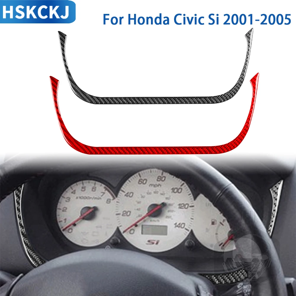 For Honda Civic Si 2001 2002 2003 2004 2005 Accessories Carbon Fiber Car Interior speedometer Surrounded Panel Trim Sticker