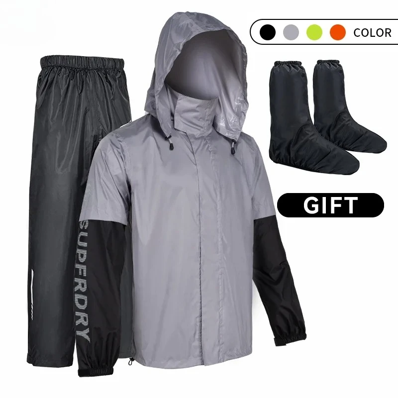 

Split Motorcycle Raincoat Set For Men Women Waterproof Rain Suit Lightweight Biker Rain Gear Portable Reflective Moto Raincoat