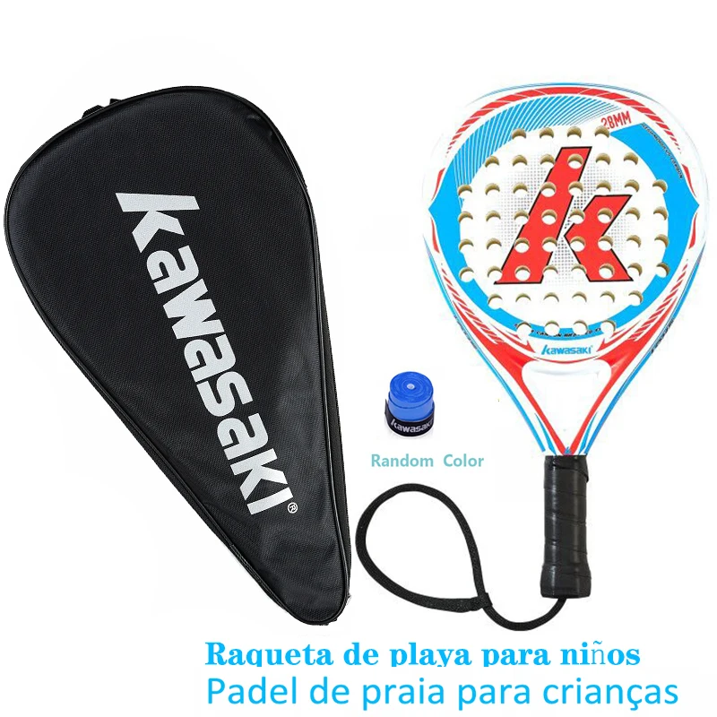 Kawasaki 2022 Paddle Tennis fibra di carbonio morbida EVA Face Tennis Paddle racchetta con Padle Bag Cover Beach Tennis Paddle racchetta