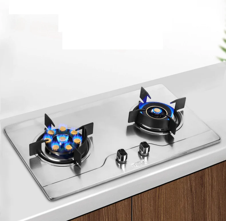 المدمج في الفولاذ المقاوم للصدأ موقد غاز زجاجي أجهزة المطبخ موقد غاز الشركة المصنعة للموقد المزدوج #1