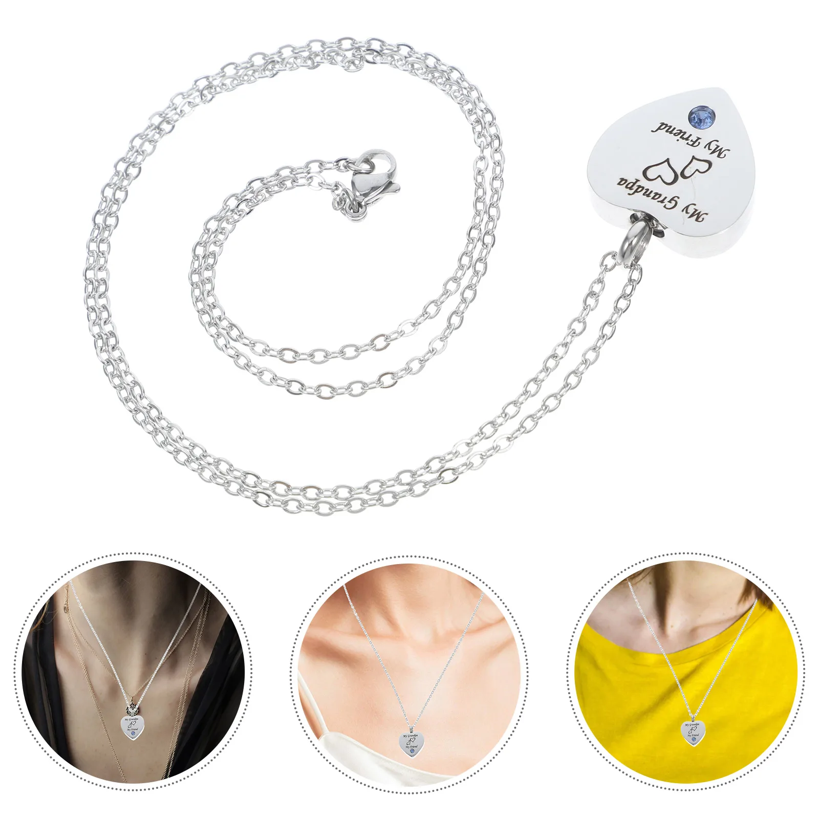 

Pet Urns Memorial Pendant Necklace for Ashes Keepsake Stainless Steel Heart Shaped Small Urn Jewelry Human Pet Memorial Ashes