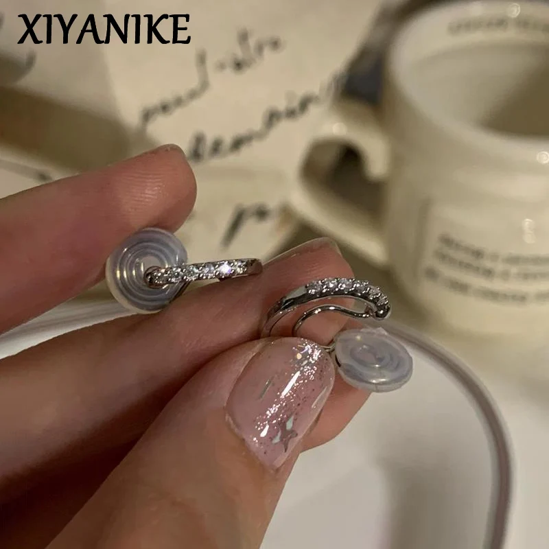 

XIYANIKE Sweet Bling Zircon No Hole Ear Bone Clip Earrings For Women Girl New Fashion Jewelry Party Wedding Gift сережки
