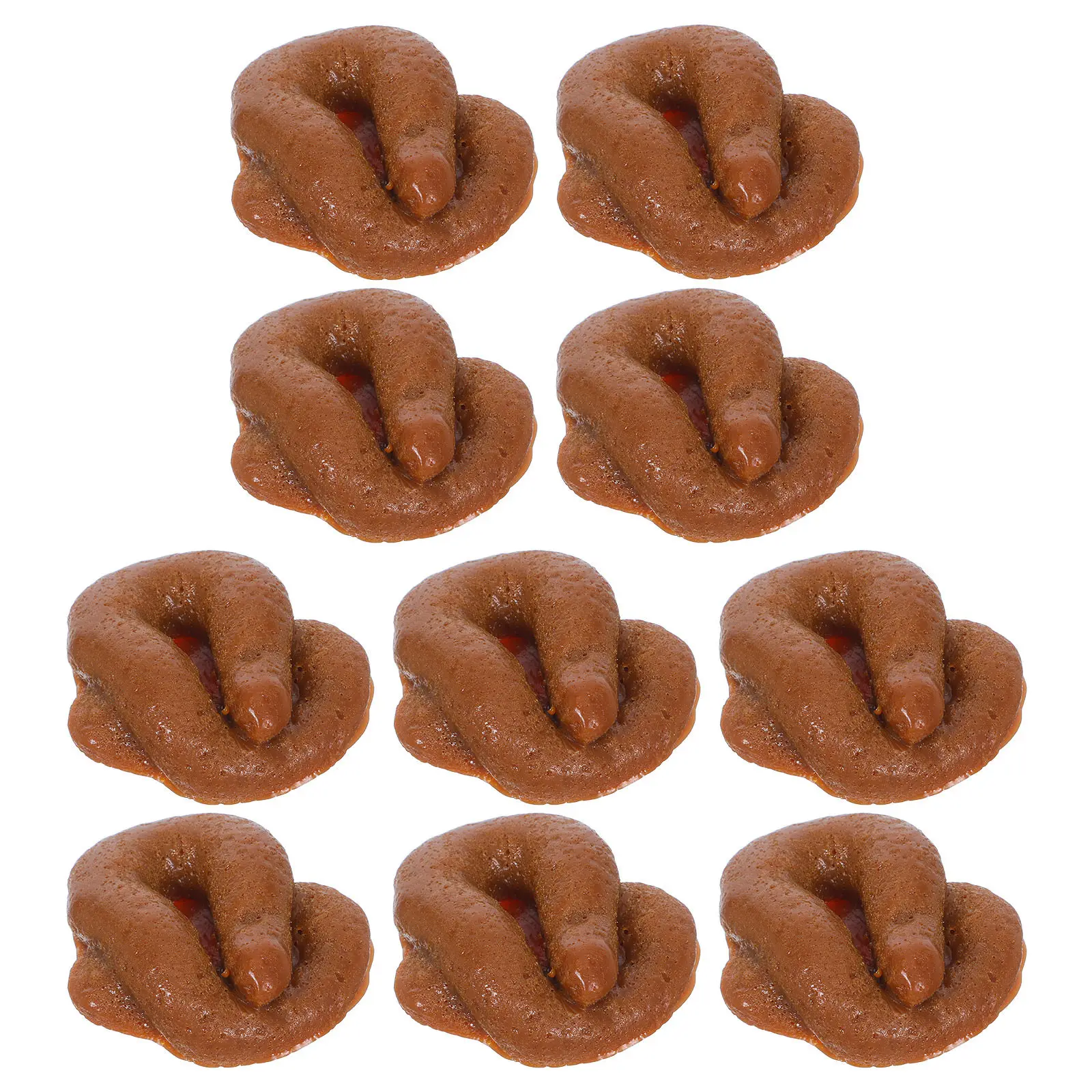 

10Pcs Realistic Fake Poop Prank Gag Soft Stretchy Sticky Simulation Poop Stress Relief for Office Parties April Fools