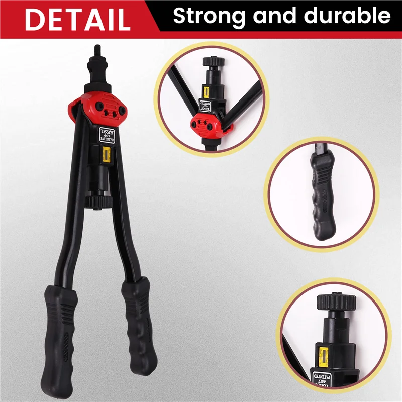 ABPP-Strumento per dadi per rivetti Kit di strumenti per rivetti da 16 pollici con 11 mandrini metrici e SAE Kit di assortimento di dadi per rivetti da 176 pezzi e custodia per il trasporto robusta