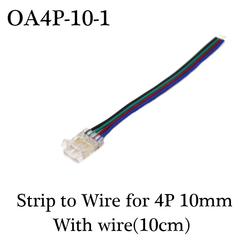 COB-LED-Drahtverbinder, 5, 8, 10 mm Verbindung, lötfreie Mini-Schnalle, FCOB, RGB, CCT, LED-Streifen, Lichter, 2, 3, 4-poliger Stecker mit Draht