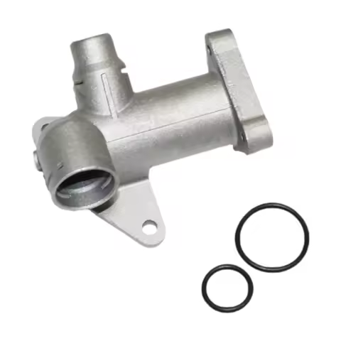 Coolant Hose Flange Replacement Metal Fitting 058121132C Water Flange with Seal Water Outlet Flange for Passat 1.8T