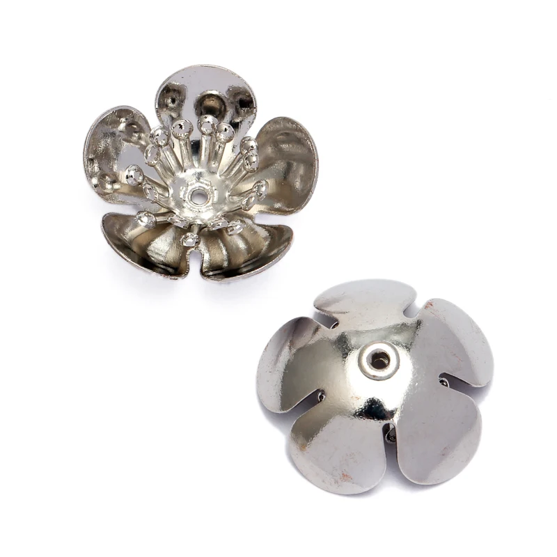 10pcs 16x6MM Copper Flowers Base Setting Filigree Wraps Connectors Charm Findings For Jewelry Making Components