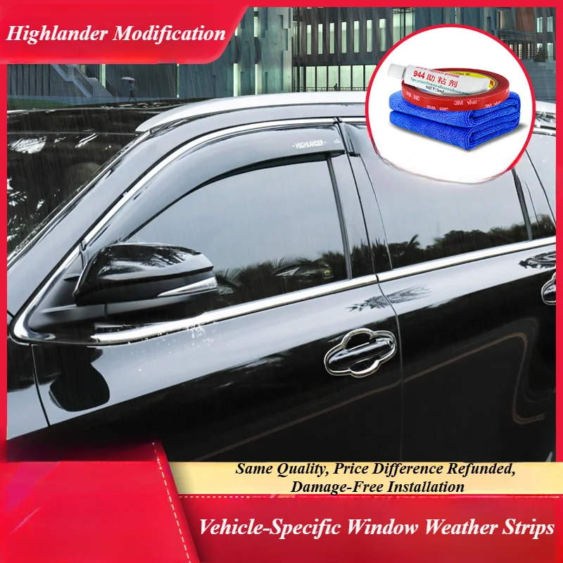 

For 15-2021 Highlander Rain and Rain Windows Injection Rain and Eyebrow 17 New Highlander Modification Special