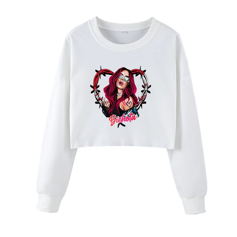 Bichota Karol G Song Redhead Short Pullover Love Sexy Cartoon Clothing Suitable For Autumn Crew Neck Sweatshirt