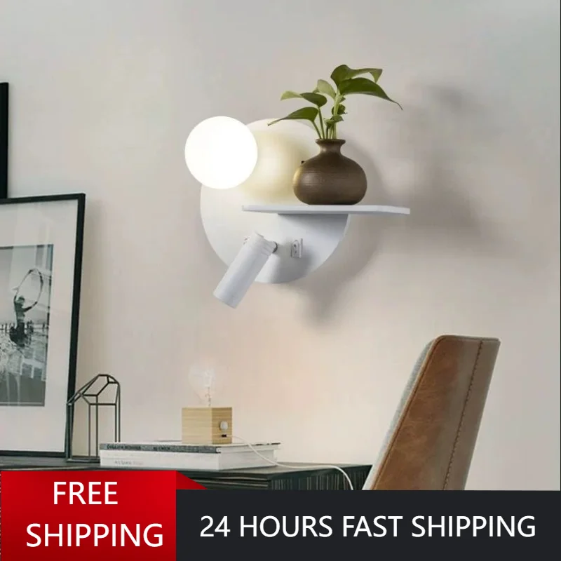 modern led wall lights para bedroom bedside hotel reading light sconce iluminacao decoracao spotlight usb carregamento decoracao 01