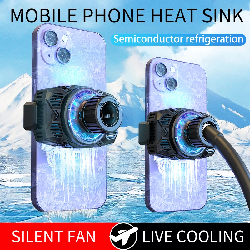 

Desktop Stand Mobile Phone Cooler Cooling Fan Radiator for Phone Cooler System Cool Heat Sink Live Streaming Mobile Phone Holder