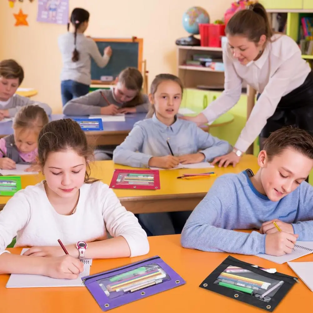 Прозрачный карандаш, фотокарандаш из ткани Оксфорд высокой плотности, фотокарандаш с окошком, дизайн для школы для девочек