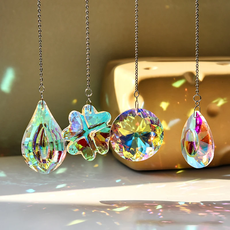 Butterfly Wind Chime Crystal Suncatcher Diamond Hanging Pendants Creative Sun Catcher Chaser Ornament Home Window Garden Decor