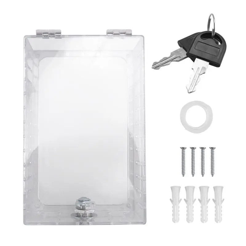 

ABLQ Замок для термостата Замок с ключом Универсальная крышка термостата с замком, прозрачная защита термостата для стены