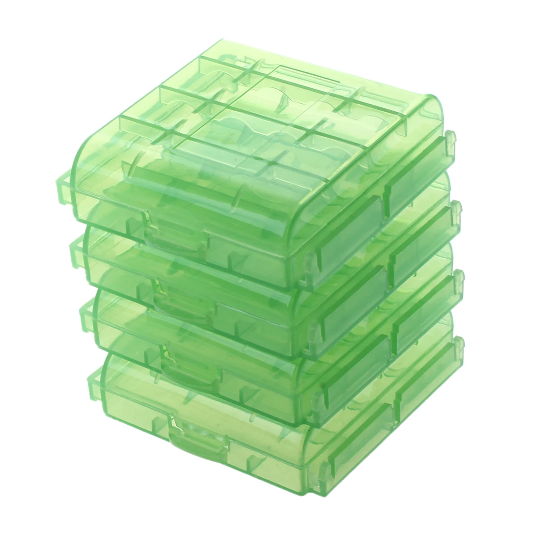 Pack of 4 PCS AA / AAA Battery Storage Hard Case Box-Green