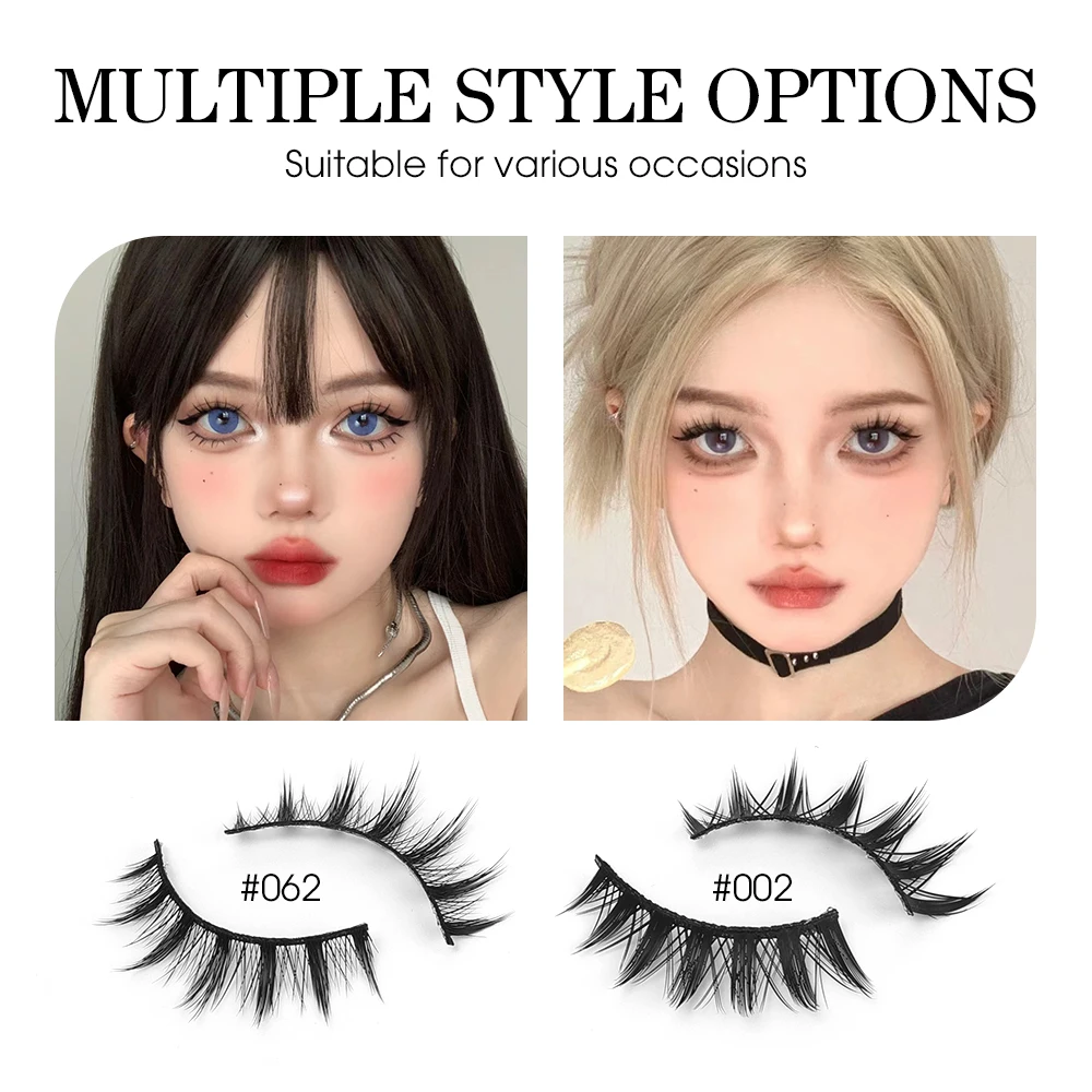 7 par rzęs 3D Mink Manga Lashes Korean Natural Full Strip Lashes Extension Makeup Soft Cross Mink Fluffy Fałszywe rzęsy