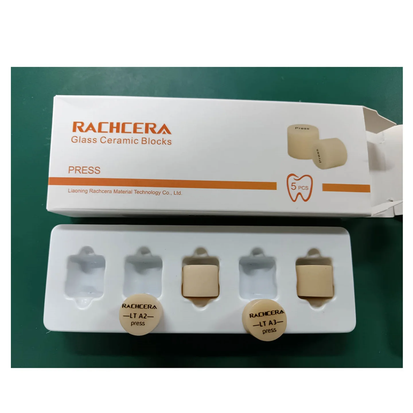 Dental Rachcera Press Lithium Disilicate Ingots For Dental Lab Pressing 5Pcs/Box Inlays Veneers Crowns