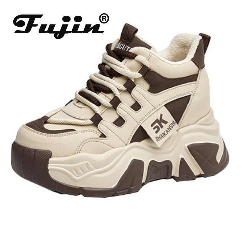 

Fujin 8cm Chunky Sneakers Women Casual Shoes Comfortable Non Slip Platform Sneakers for Women Comfortable Fall Winter Shoes