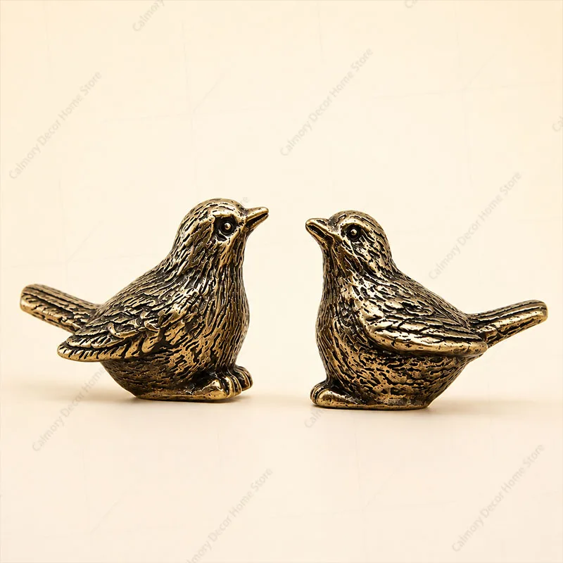 Aufwendig detaillierte Vogelfigur aus massivem Messing – Vielseitiges Innendekorationsstück, elegante Messing-Spärrchen-Figur, Teetier, Heimdekoration – Detail 2