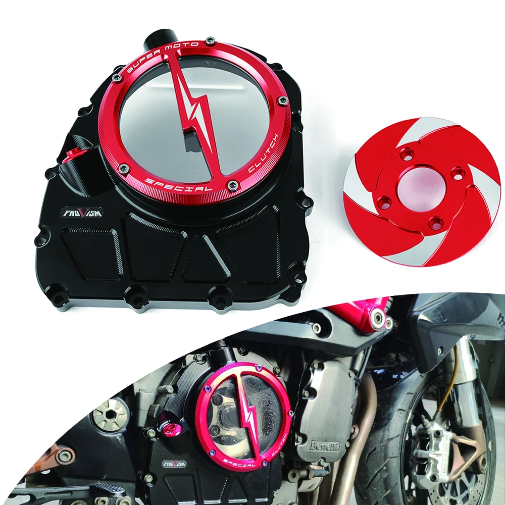 

Clear Clutch Cover 4 screws hole For Benelli BJ600 BJ600GS BJ600i BN600 TNT600 BJ TNT 600 600GS