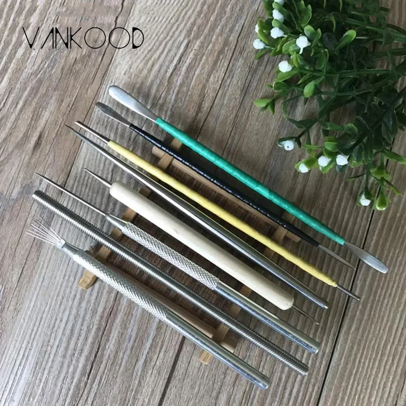 8pcs/set Professional Clay Pottery Tool Sculpture Tools DIY Stainless Steel Polymer Clay Tools Toys For Clay Carving