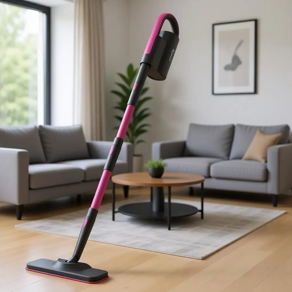 

Паровая швабра 19-в-1 с двойной ручкой и съемным ручным отпаривателем для стен, швов, твердых полов, плитки, с многофункциональными насадками