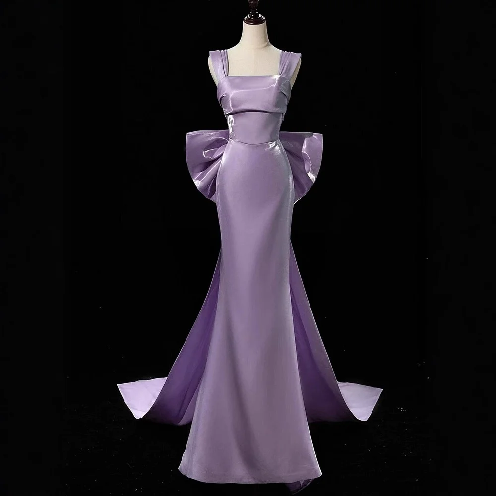 

Purple Engagement Evening Gown Dr 2026 New Sle Sling Luxury Small Knot Bride Toasting Clothes Morning Robe