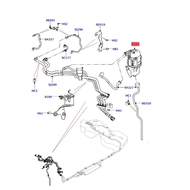 A21F-Engine System Filter Fuel Filter Assembly LR141317 For Range Rover Velar L560 2017-2024 Diesel Filter