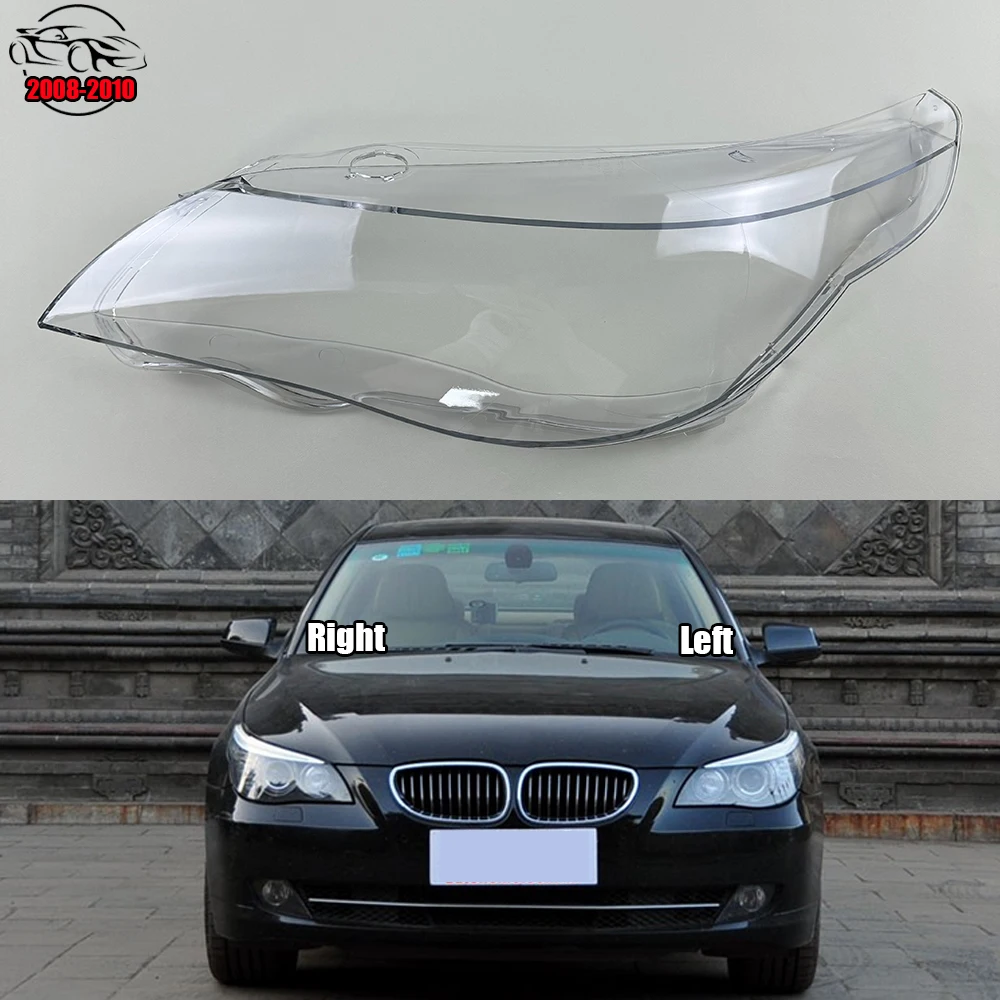 For BMW 5 Series E60 E61 523Li 525Li 530Li 2008-2010 Headlamp Transparent Lampcover Auto Light Case Headlight Cover