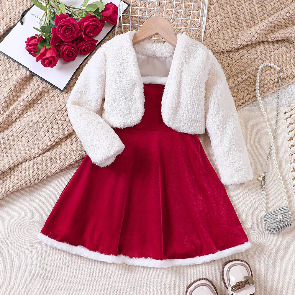 Children Christmas Santa Claus Dress Set Christma Princess Clothes Kids Santy Xmas Outfit Birthday New Year Party Clothing