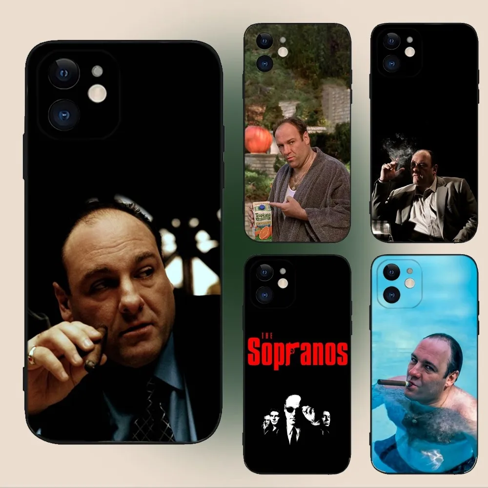 The S-Sopranos TV Tony Soprano Phone Case For iPhone 15,14,13,12,11,Plus,Pro Max,XS,X,XR,SE,Mini,8,7 Soft Silicone Black Cover