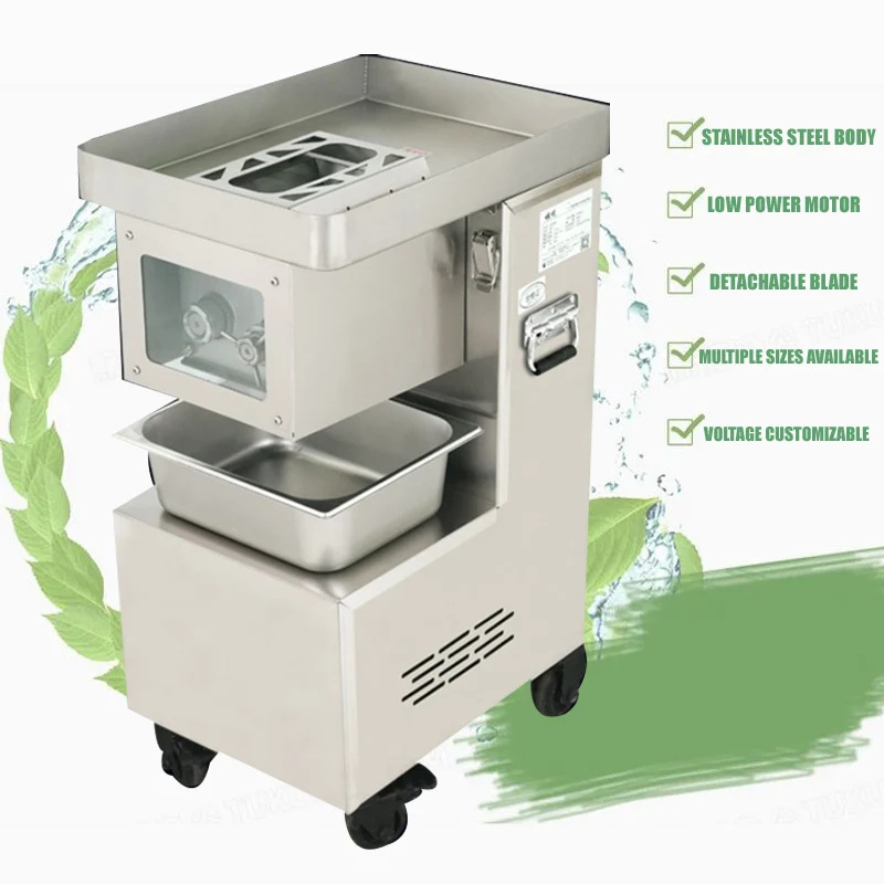 Automatic Vertical Commercial Fresh Meat Cutter Slice Pork Beef Fish Chicken Breast For Catering Restaurant Canteen Meat Slicer