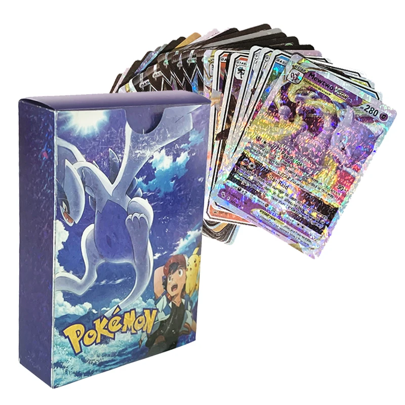 Tarjetas de papel de aluminio dorado de Pokémon, tarjetas VSTAR VMAX EX GX de 165 piezas, inglés, francés, alemán, español, Charizard, Pikachu, Arceus, color