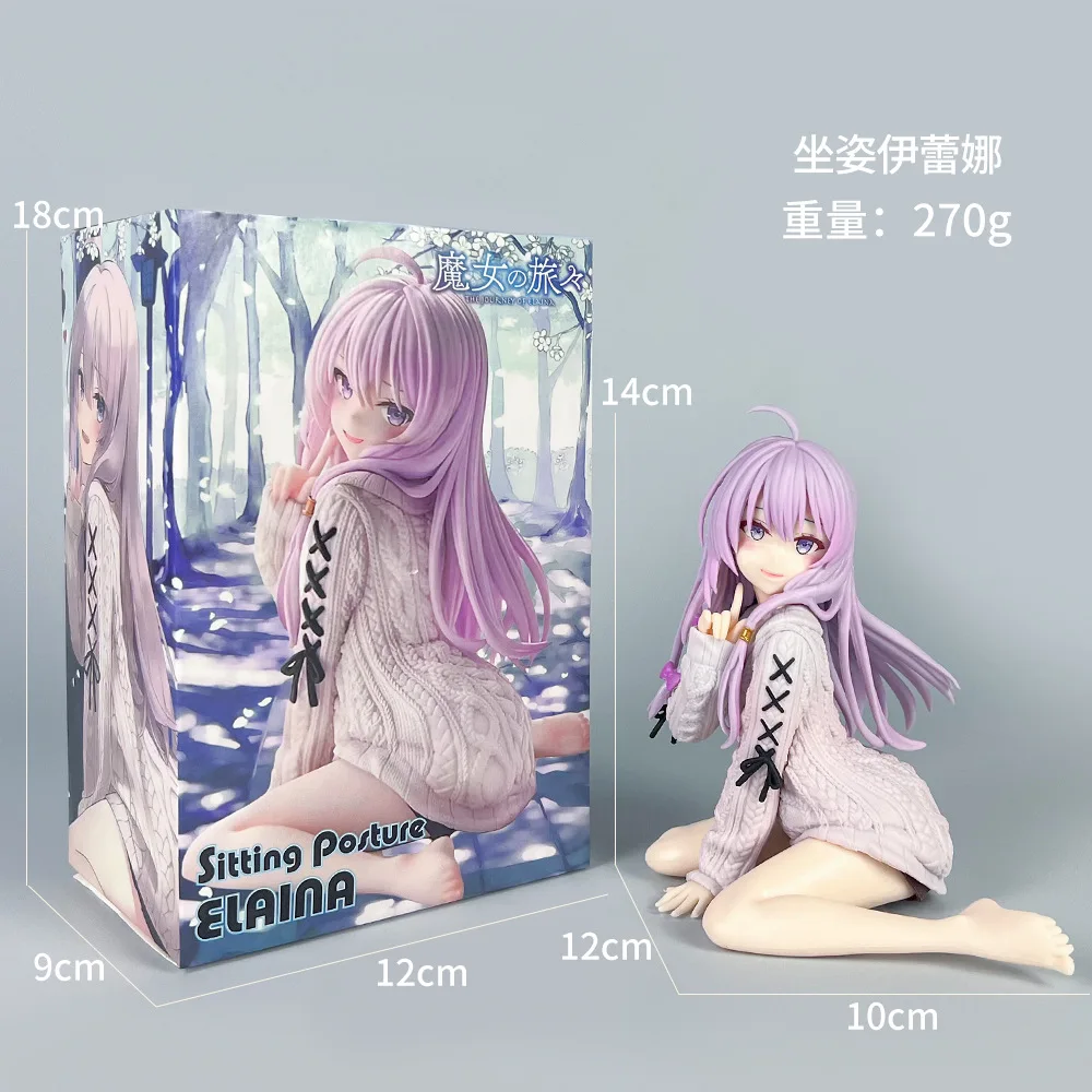 The Journey Of Elaina Sitting Posture Action Figure Girl Trendy Toy Models Decorations Movable Anime Figures Children Toy