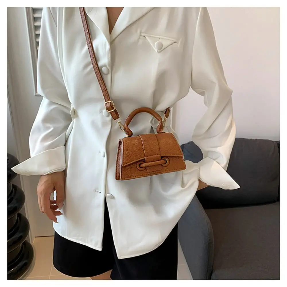 

Модная сумка из искусственной кожи, однотонная сумка через плечо, маленькая сумка для ручной переноски