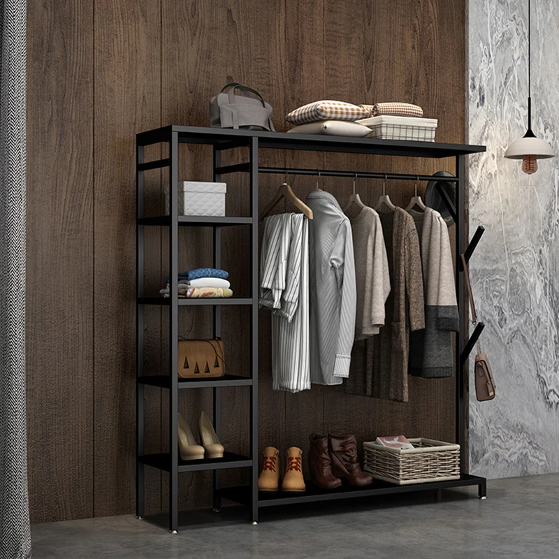Schiene Schuh Schlafzimmer Mantel Rack Stehen Shop Display Nordic Metall Mantel Rack Innen Moderne Colgador De Ropa Wohnzimmer Dekoration