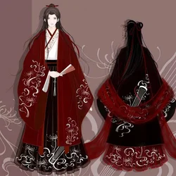 Hanfu Weijin-Conjunto de ropa de Cosplay para hombre y mujer, traje de flores, cuello cruzado, orilla, nicho, Vintage, Original