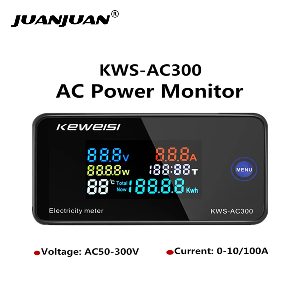 KWS-AC300 Digital Voltmeter AC 50-300V Voltage 45-65Hz Power Energy Meter LED AC Wattmeter 0-100A Detector 40% Off