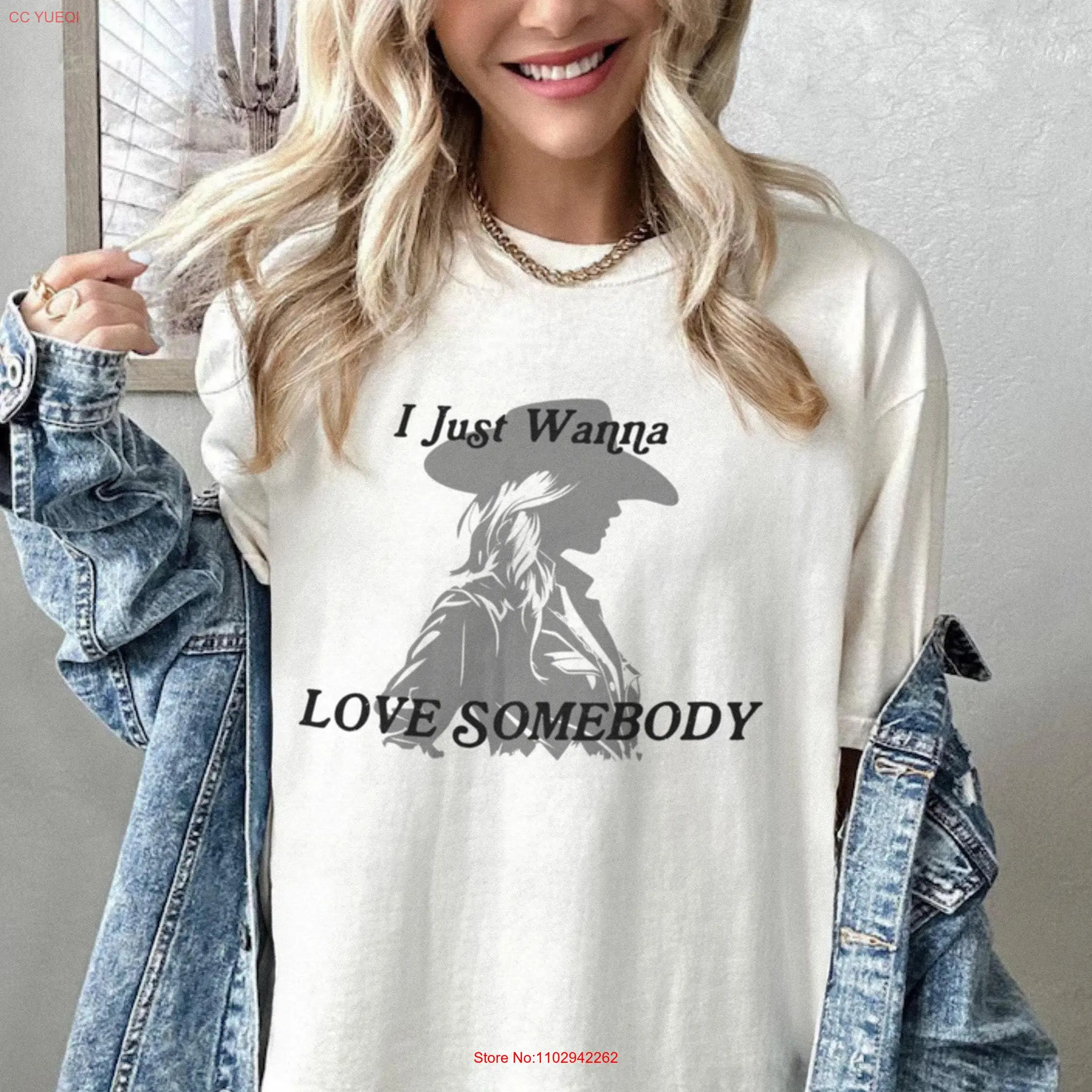 Футболка I Just Wanna Love Somebody Comfort Colors с длинными или короткими рукавами