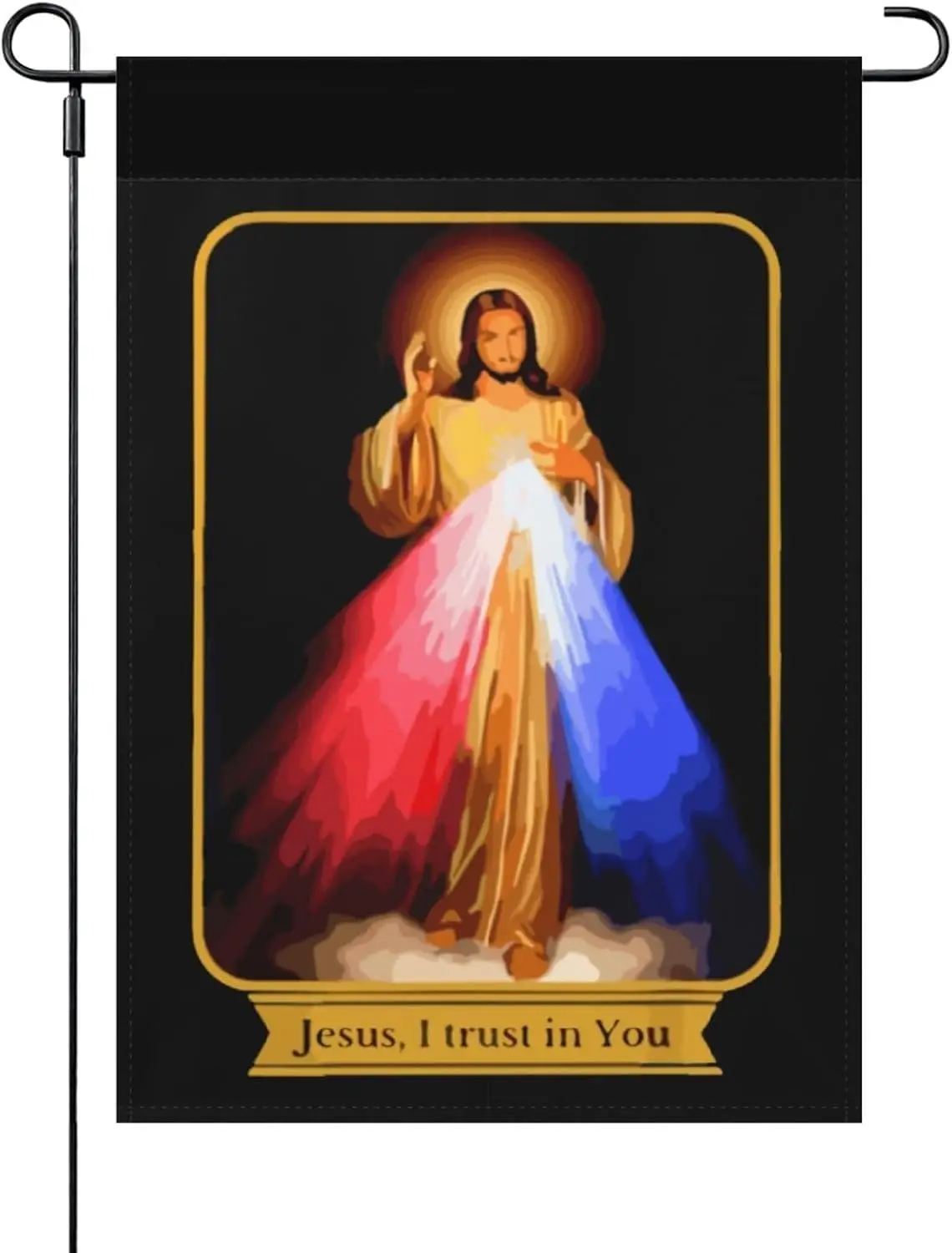 Divina Misericordia Jesús I Trust in You Bandera católica para jardín al aire libre Bandera para exteriores Bandera de doble cara Bandera de brisa Banderas para casa LOI