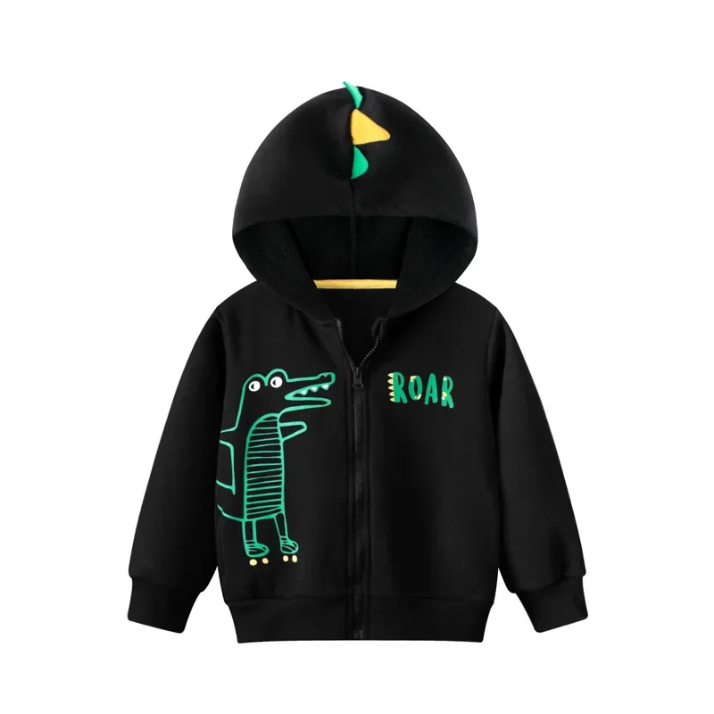 

Cartoon Outerwear Boys 2024 Winter New Children's Zipper Plush Jackets Casual Long Sleeve Warm Hoodies Kids Coats Dropshipping