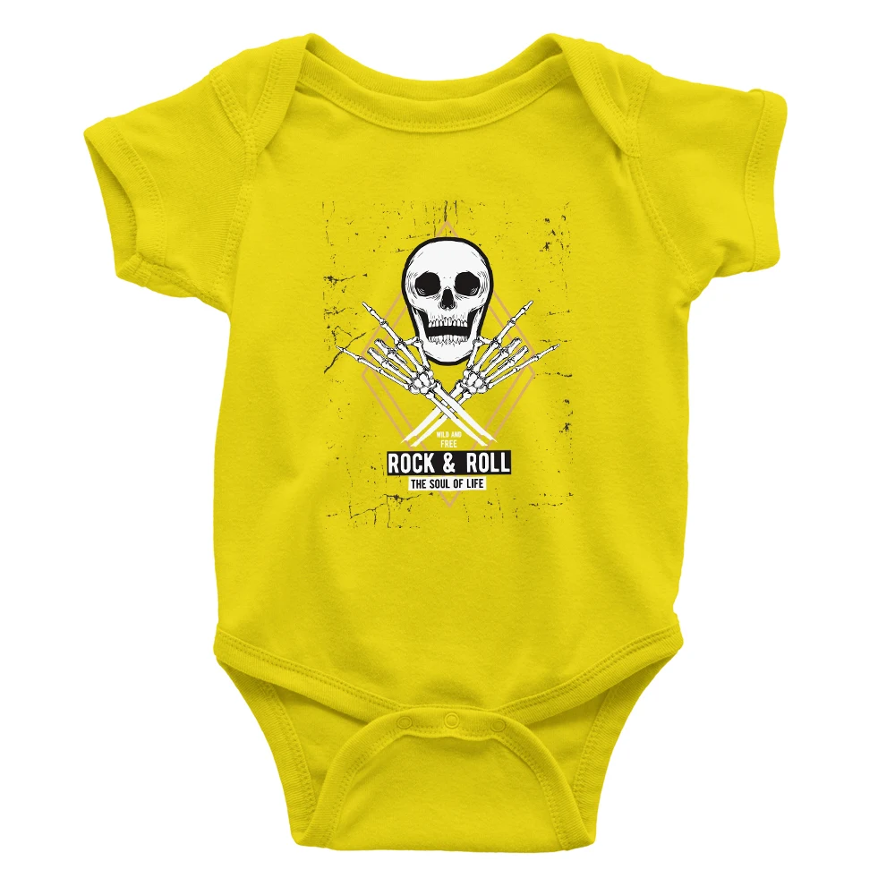 Hipster Skeleton Rock & Roll Toddler Baby Boys Clothes Punk Harajuku Summer Newborn Onesies Streetwear Trend Infant Bodysuits