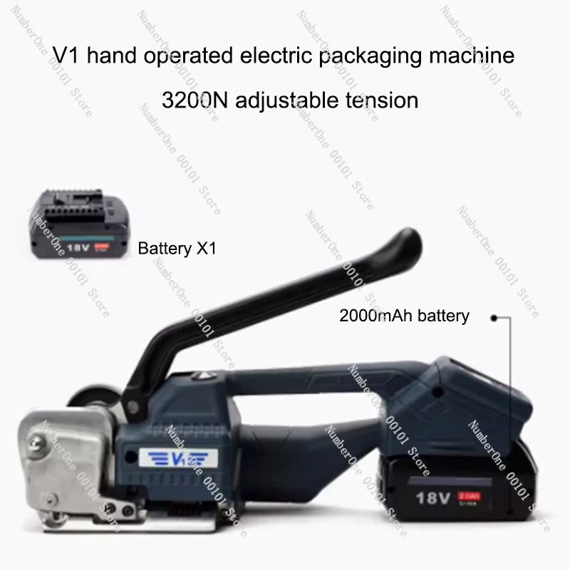 V1/V2 Electric Strapping Machine for 13-16mm PET/PP Strap Portable Automatic Packaging Tool Hot Melting Baler Digital Display