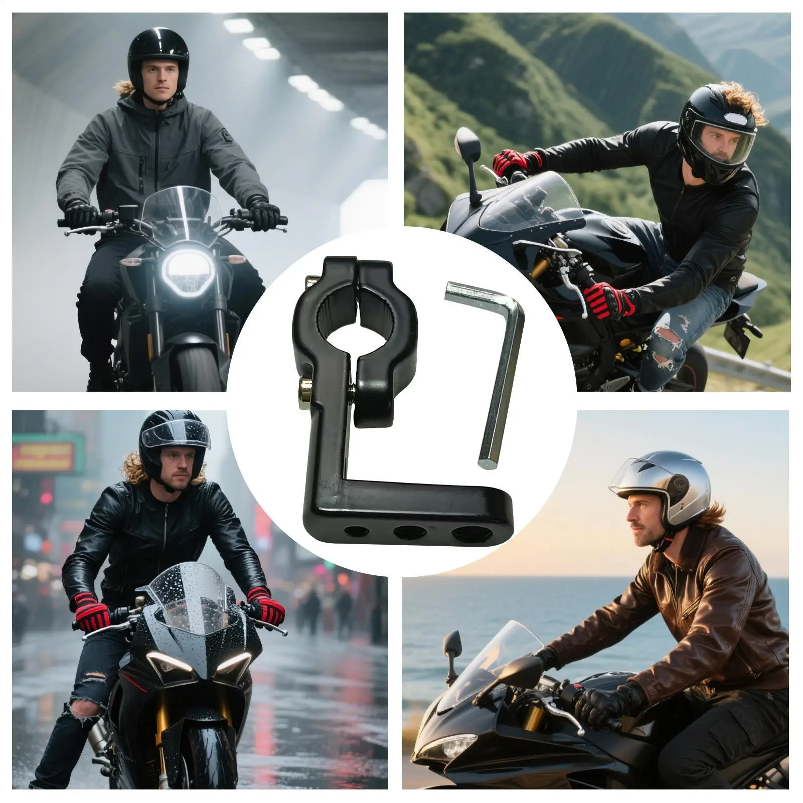 12x8cm Motorcycle Expand Bracket Adjustable Handlebar Clamp Front Fork Lamp Mount Pole Brackets Motorcycle Modify Accessories