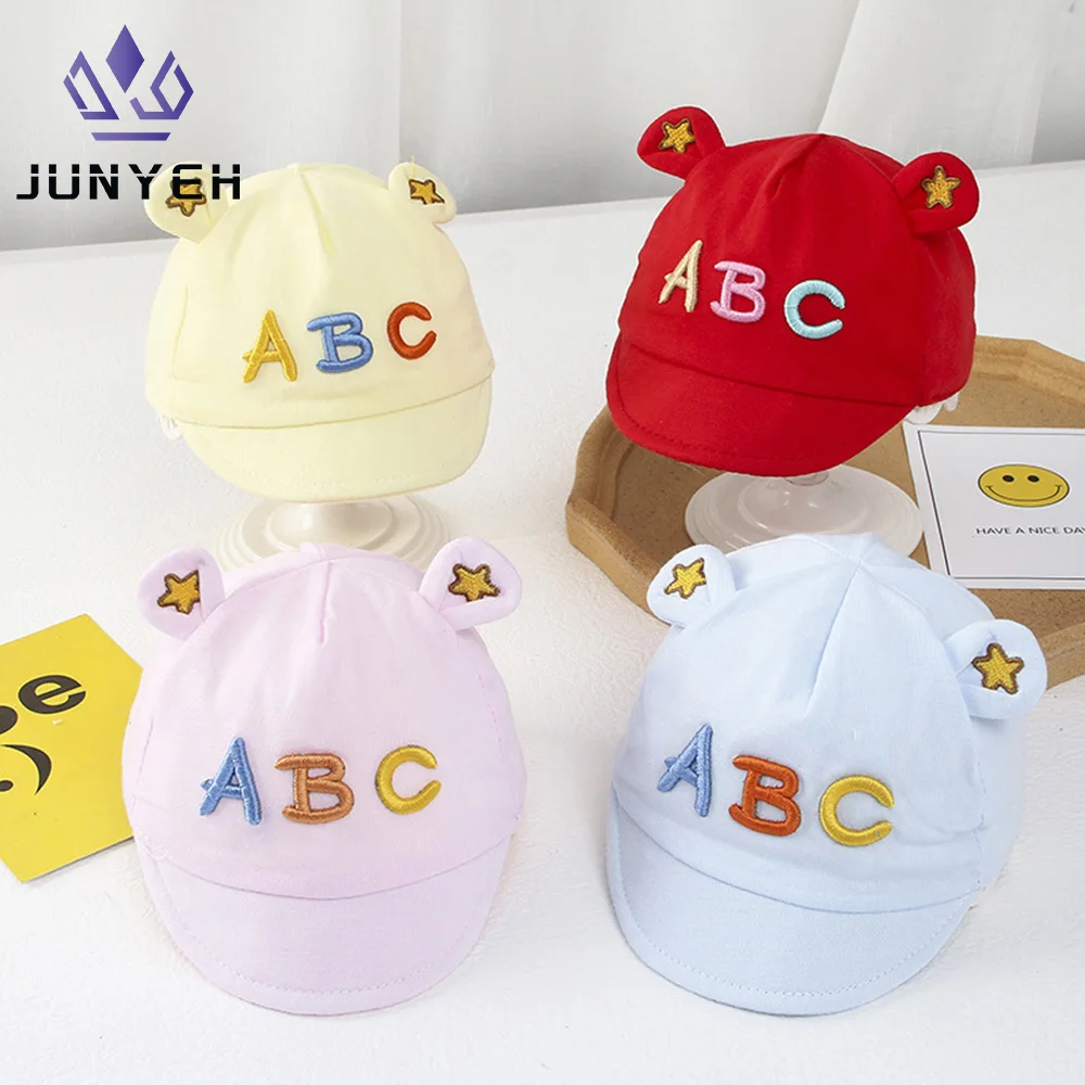 

Cotton Baby Boys Girls Letter ABC Hats Spring Autumn Cute Peaked Cap Sun Hat Baseball Caps For Newborn Kids 0-8 Month