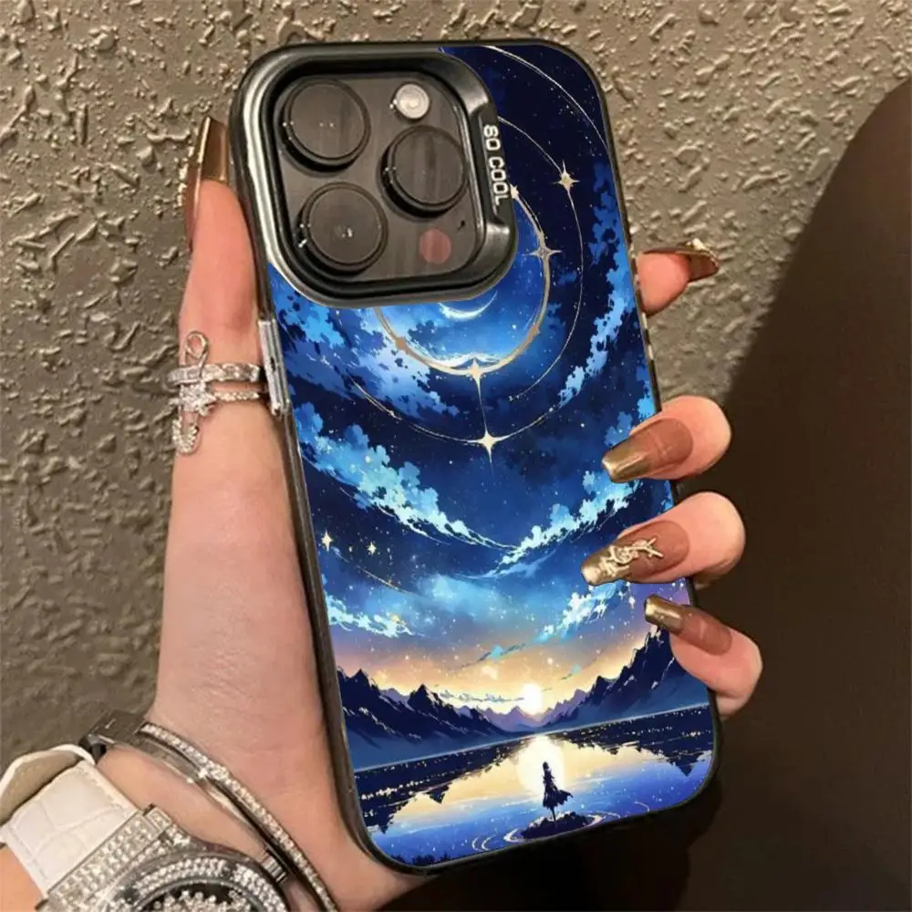 

Blue night esa phone box for iPhone 16 Pro15 Pro 14 13 12 11 XS 14 PRO MAX 16 plus 14Pro 12pro Soft Shell back cover Phone Case