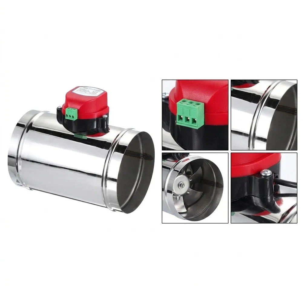 Stainless Steel Electric Air Volume Valve AC24V 201 Material for Efficient HVAC System Airflow Control 75 100 125 150 200mm